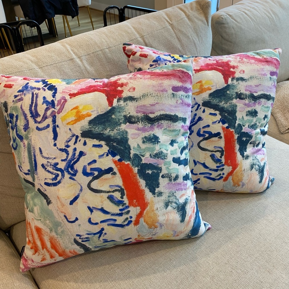 Society6 Multicolor Throw Pillow Set (2)